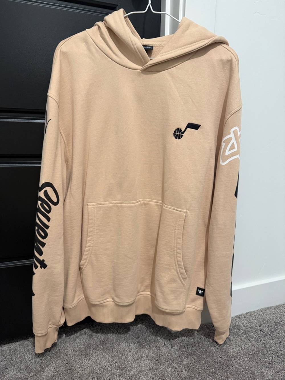 Utah Jazz Beige Hooded Pullover Sweatshirt